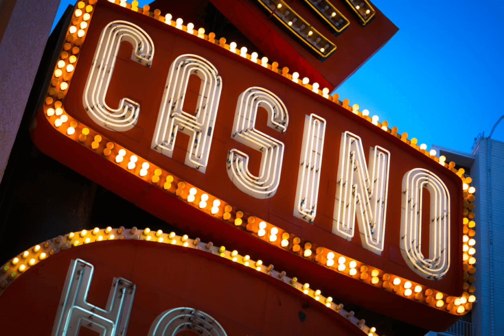 A large sign that reads: "Casino." One of the things to see in Las Vegas.