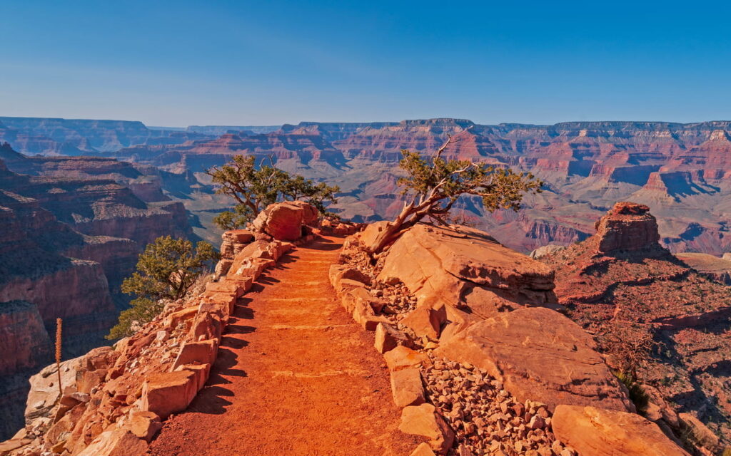 A trail in the Grand Canyon.