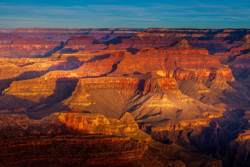 An aerial view of the Grand Canyon.